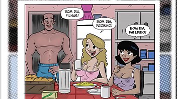 Novinhas seduzindo o pai para conseguir o que querem - HQ Pornô Putarias na Favela