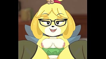 Isabelle from A.Crossing dressed up in Tinkerbell outfit gets a giant POV dick gameplay