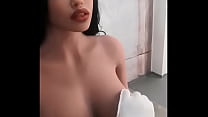 Touch sex doll and she moans. Voice option of love doll